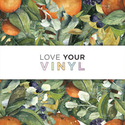 Orange and Leaves Patterned Vinyl LYV_1178
